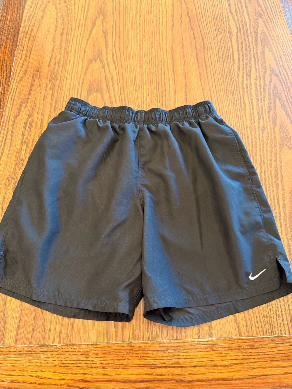 Nike Men’s Black Athletic Shorts with White Swoosh